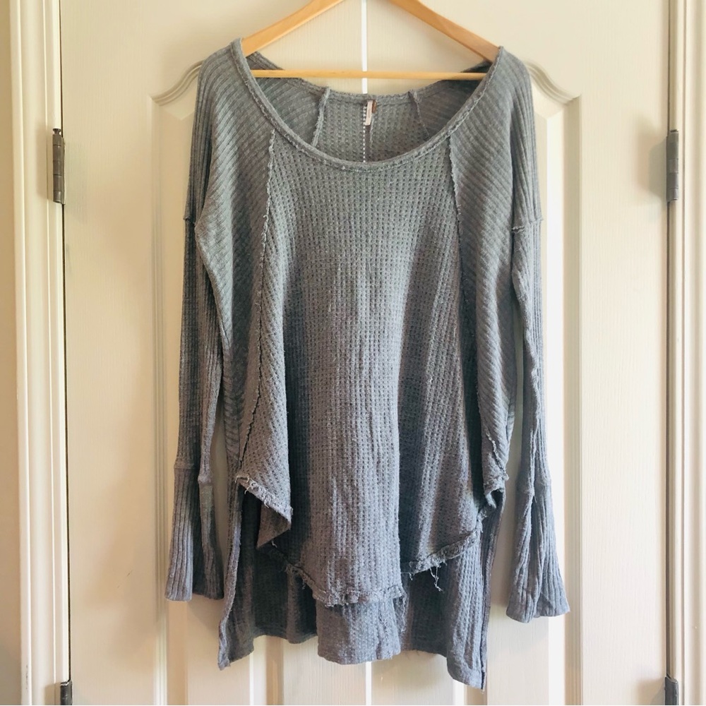 Free People | Oversized Long Sleeve Gray Lightweight Sweater Tunic